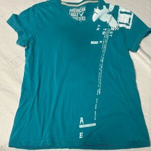 Blue, Vintage Fit, Women’s, V-neck, Xsm T-shirt
